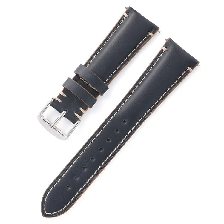 Bracelet en cuir vintage 18mm 20mm 22mm 24mm, universel, à dégagement rapide, rétro, de remplacement, pour toutes les montres