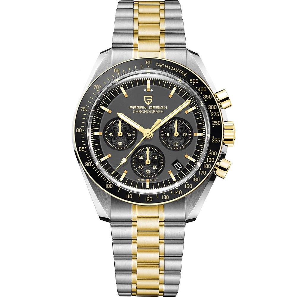 Orologio da uomo 40mm Cronografo al quarzo - PAGANI DESIGN Date AR Sapphire Sport