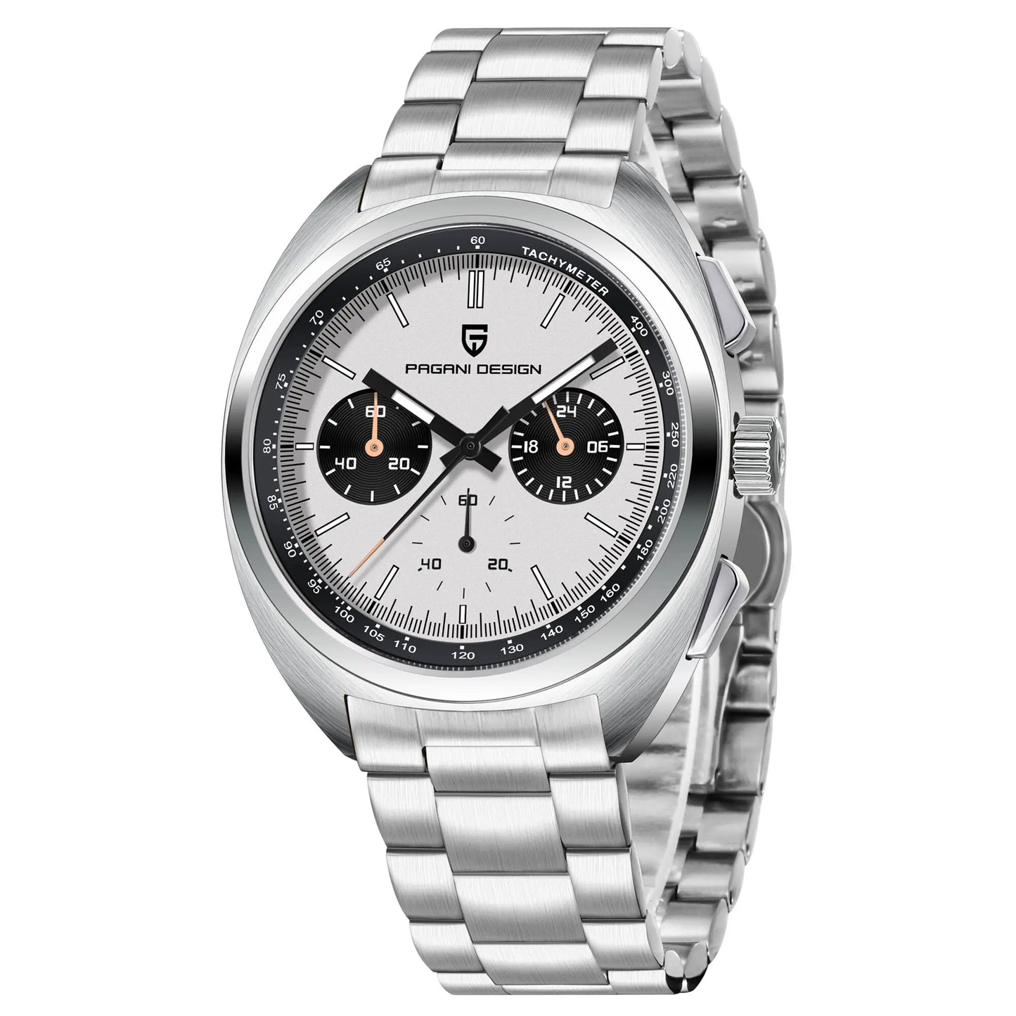 Orologio da uomo 39 mm Cronografo al quarzo - PAGANI DS Panda Dial VK63 Sapphire Sport