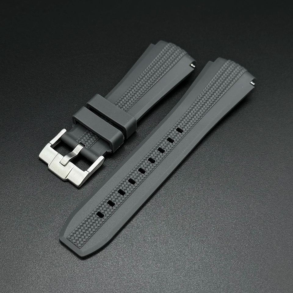 Silicone watch straps for men and women, black, white, gray, 20mm, for Omega Swatch Moonswatch