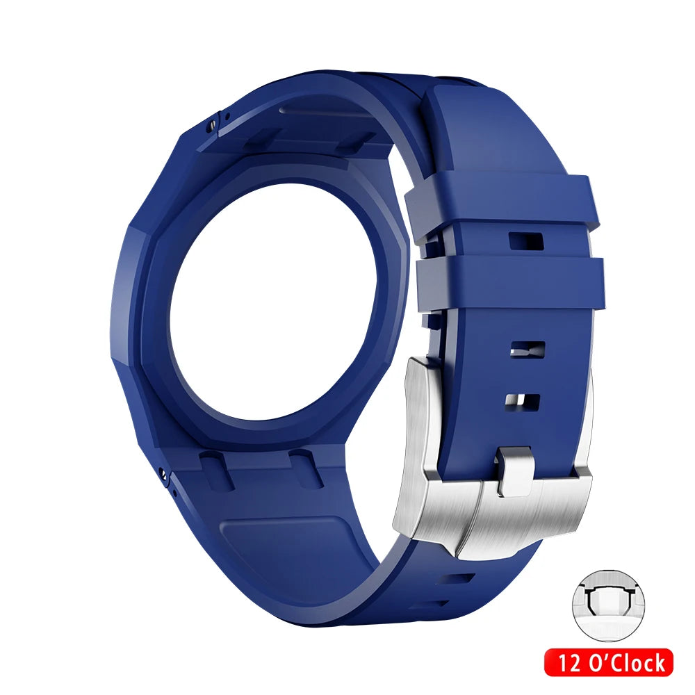 Kit de modification intégré pour Swatch x AP Royal Oak : Boîtier en céramique Pop + Bracelet en silicone pour convertir une montre de poche en bracelet de remplacement
