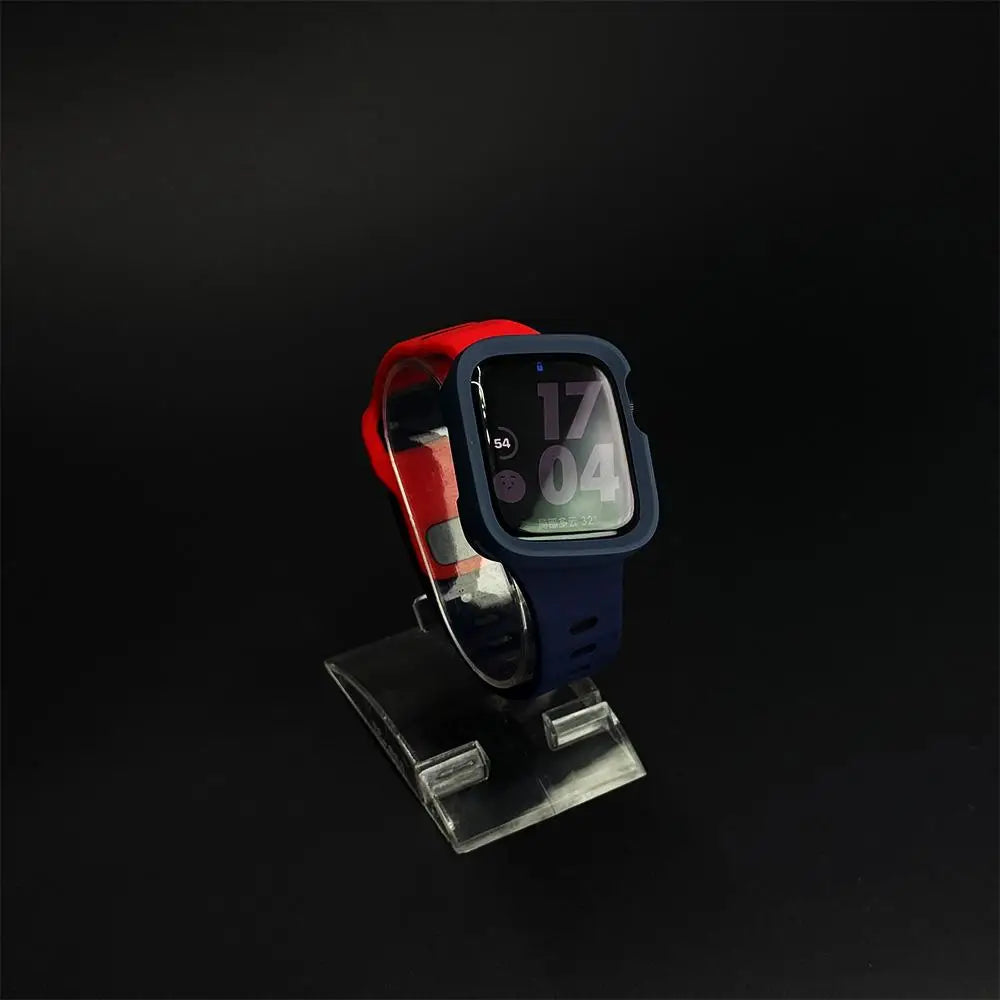 Silicone case + strap for Apple Watch Ultra 2 49mm 46mm 42mm 40mm 41mm 44mm 45mm for Apple Watch Series 11 10 9 8 7 6 5 4