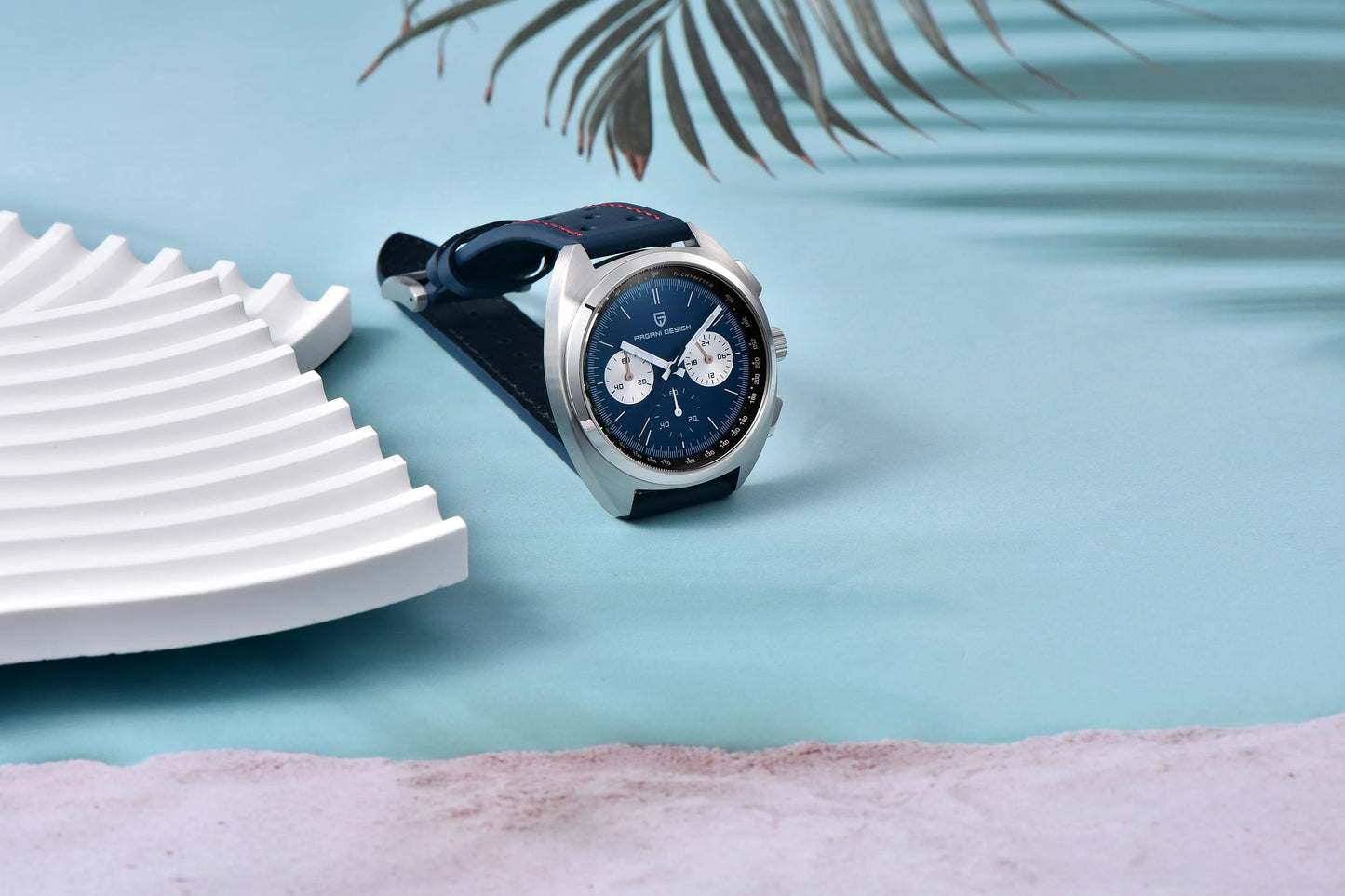Orologio da uomo 39 mm Cronografo al quarzo - PAGANI DS Panda Dial VK63 Sapphire Sport