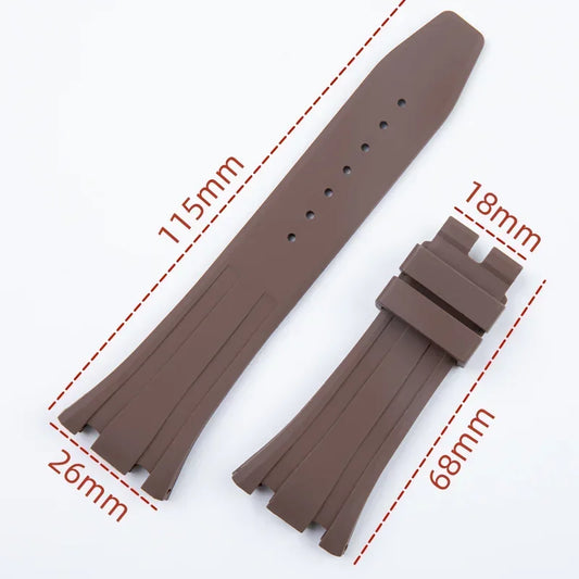 Cinturino per orologio in gomma morbida, 26mm, per cinturino AP, per Audemars Piguet, 15400, 15500, 26331, 3.5mm, maglie finali