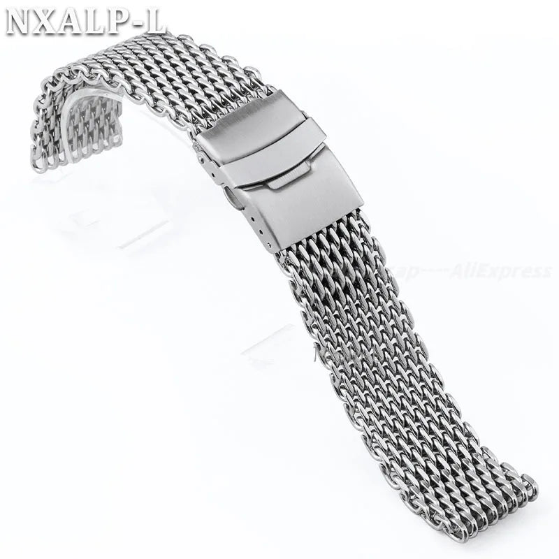 Luxury Milanese Mesh Watch Band Strap 18mm 20mm 22mm 24mm Stainless Steel for Seiko for Omega, 4.5mm Thickness