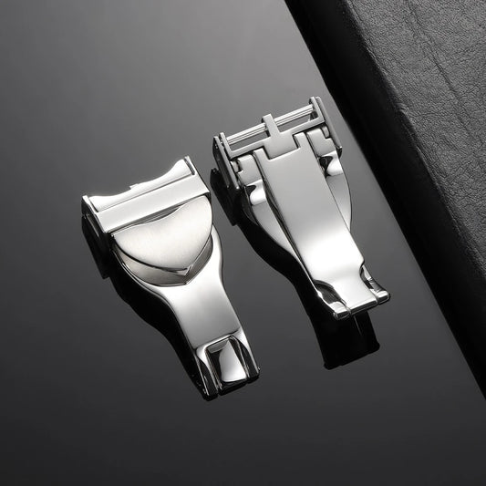 Boucle de montre en acier inoxydable 316L, fermoir de bracelet de montre de 18mm, bouton métallique de qualité supérieure pour Tudor, accessoires à bouton pliant argenté