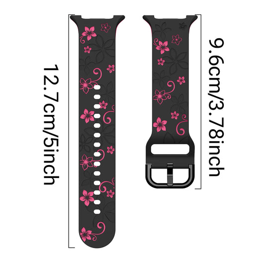Zweifarbiges, graviertes, leuchtendes Silikon-Uhrenarmband für Samsung Galaxy Watch 8/9 40 mm 44 mm 8 Classic 46 mm