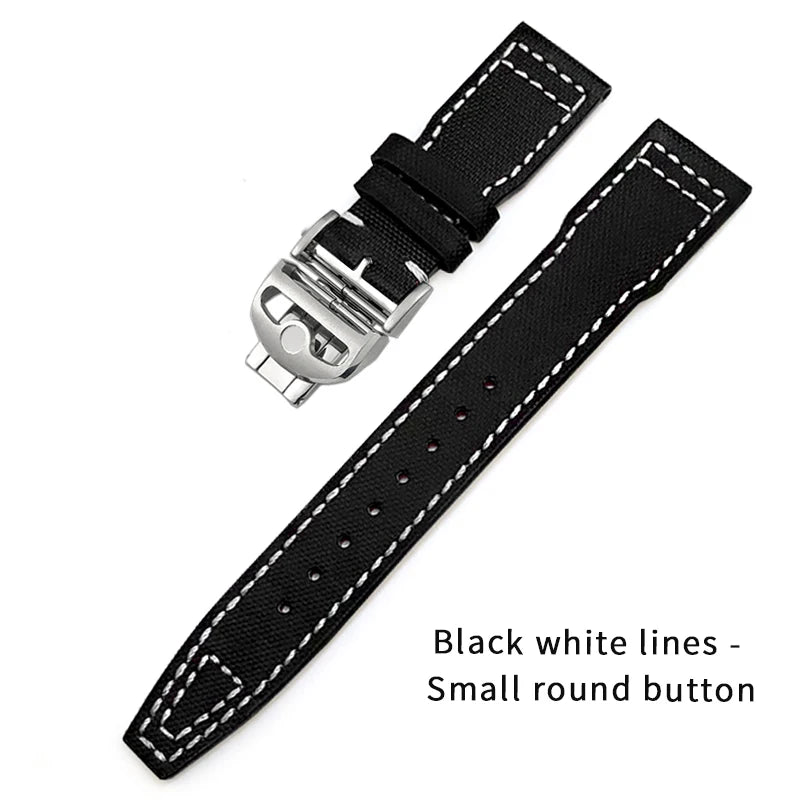 20mm 21mm 22mm Nylon Leather Watch Strap for IWC Big Pilot PORTOFINO IW3777 Watch Band Blue Green Black Red Cowhide Leather