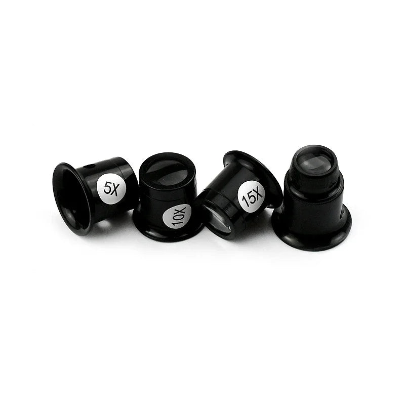 Outil de réparation de montre réparation de montre 5 à 20 fois loupe lunettes lunettes montre réparation loupe ensemble 4 pièces