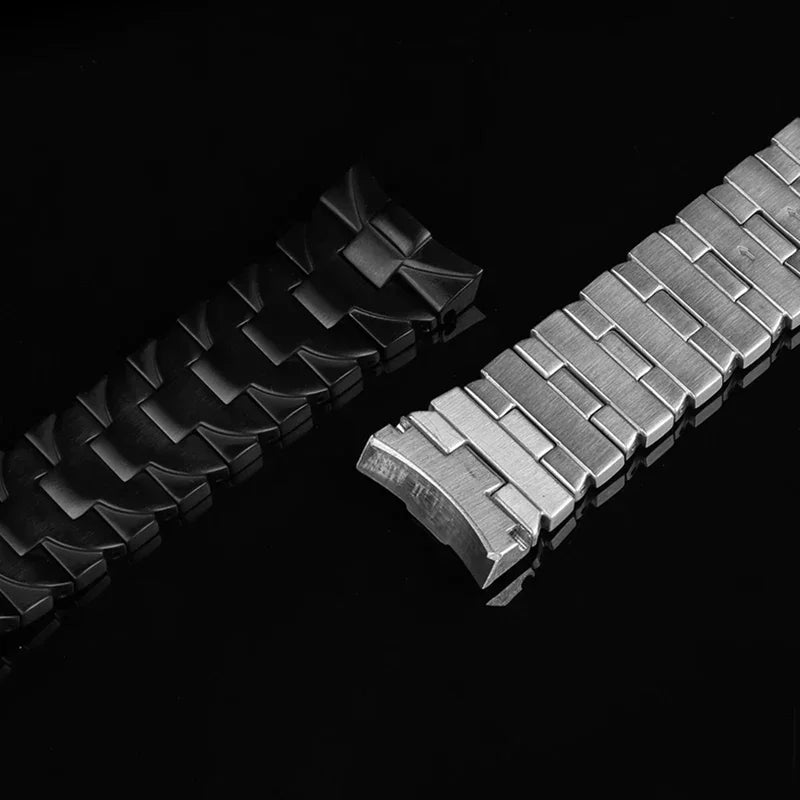 Pour Panerai Luminor série argent noir 24 22mm Pam 441111 Bracelet de montre en acier inoxydable solide antirouille pour hommes d'affaires en plein air