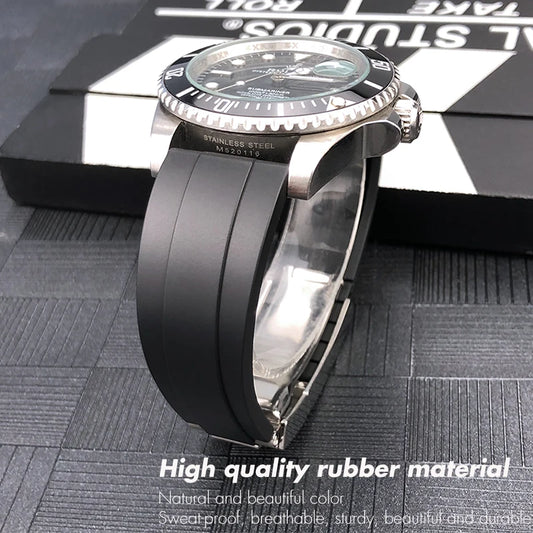 Rubber Watch Strap, 20mm 21mm, for Rolex Submariner OYSTERFLEX DEEPSEA Explorer Omega IWC Seiko Tag Heuer 22mm 19mm