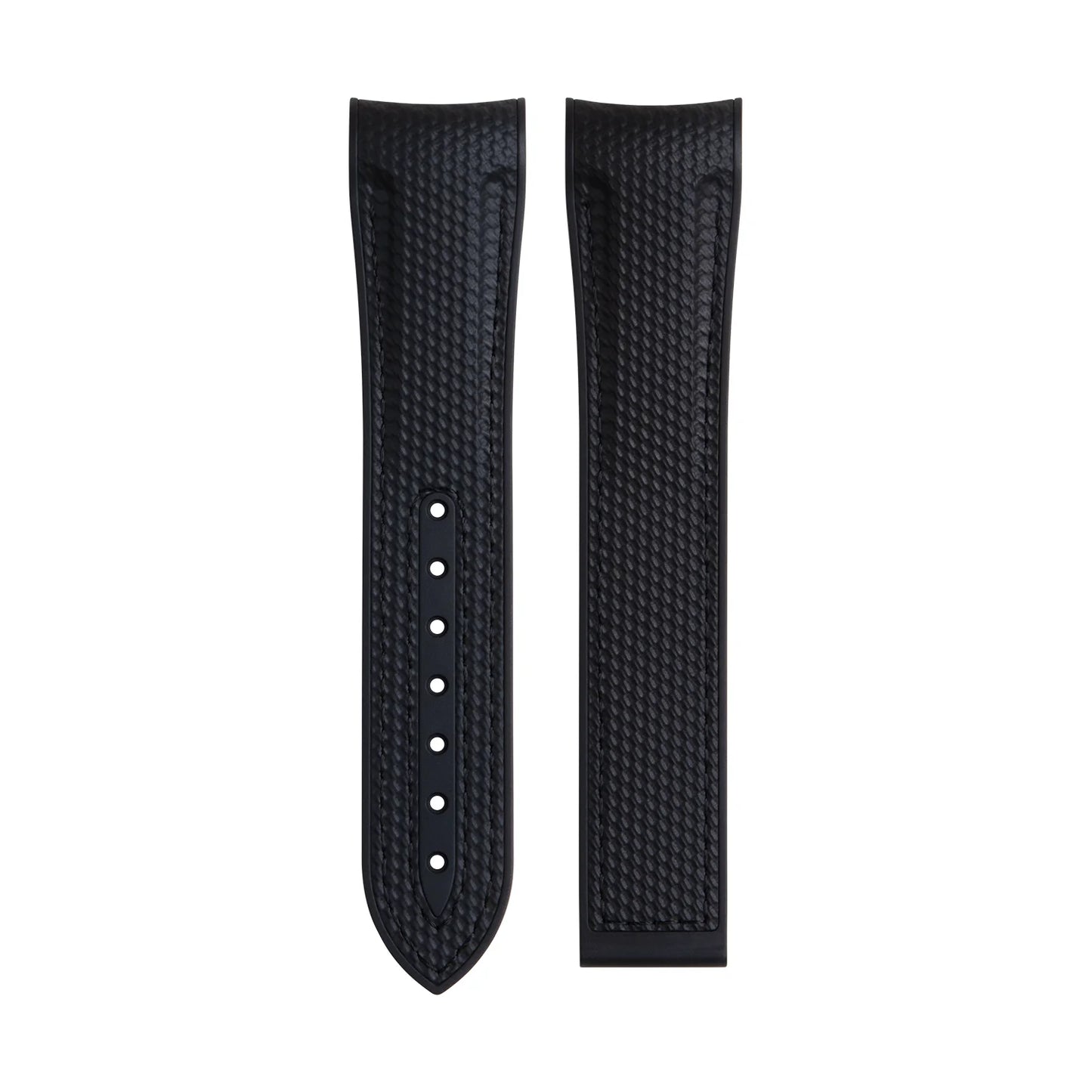 OZE - Cinturino in gomma da 21 mm per Omega - Motivo in tessuto - Curvo