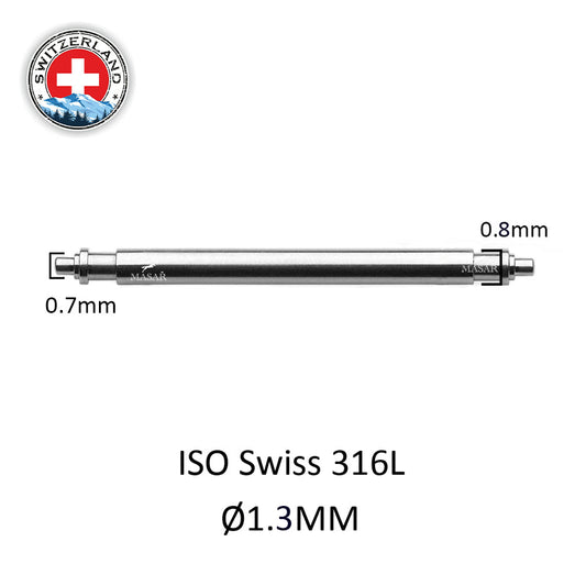 Masar XTS Ø 1,3mm - Barrettes à ressort pour bracelet de montre - Inox 316L - 0,7mm - Swiss Made - 2 pcs