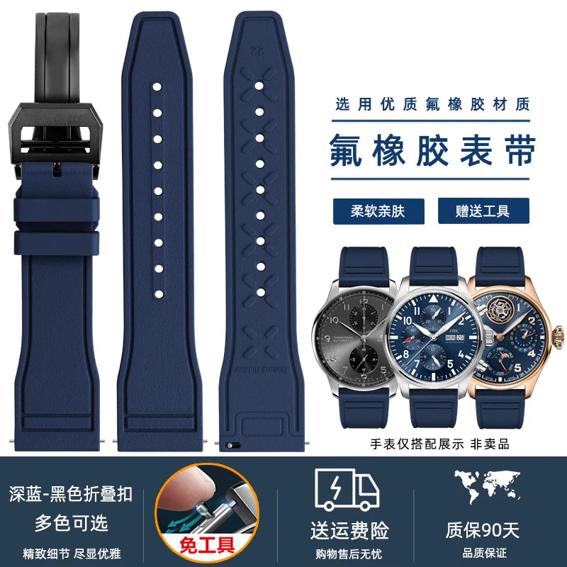 Cinturino per orologio in silicone morbido 20 mm 21 mm 22 mm per IWC Pilot | Cinturino sportivo a sgancio rapido | Sostituzione unisex impermeabile del cinturino in gomma