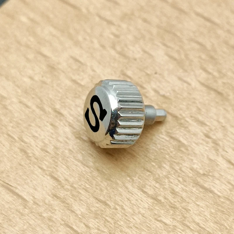 Screw-on case replacement crown, high-quality engraved and signed 'S', fits NH/35 and NH/36 movements, 3 styles with crown tube stem