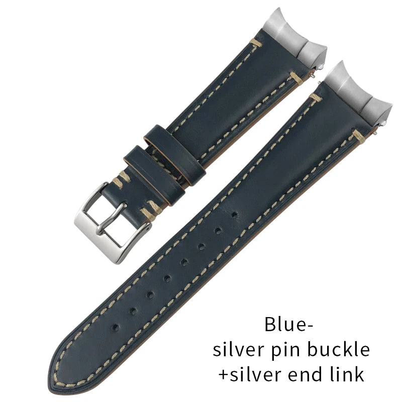 Cinturino per orologio in pelle bovina con estremità curve in metallo da 22 mm a sgancio rapido per Tudor 41 mm Black Bay GMT Vintage, cinturino per orologio fatto a mano da uomo