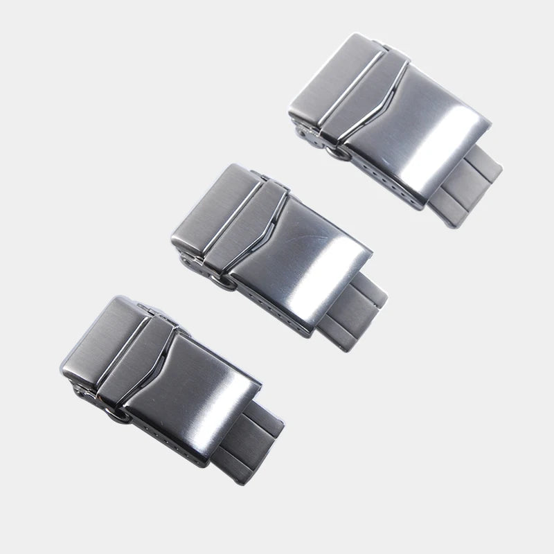 Bracelet de Montre en Acier Inoxydable Solide, Structure Pliante, 18mm 20mm 22mm, Double Poussée, Déploiement Papillon, Fermoir de Sécurité, Accessoires