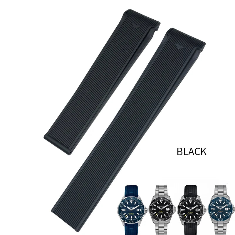 Bracelet de montre en caoutchouc et Silicone, 20mm 22mm, adapté à Tag Heuer CARRERA AQUARACER 300 500 WAY201A WAY211C, accessoires de montre de plongée