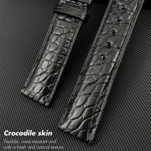 Cinturino per orologio americano in vera pelle di coccodrillo, 20mm 21mm 22mm, per orologi da pilota IWC Mark XVIII Portofino