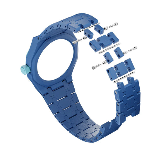 Bracelet Maillons compatible avec Swatch Royal Pop x AP - Lépine → couronne à 12h - Résine