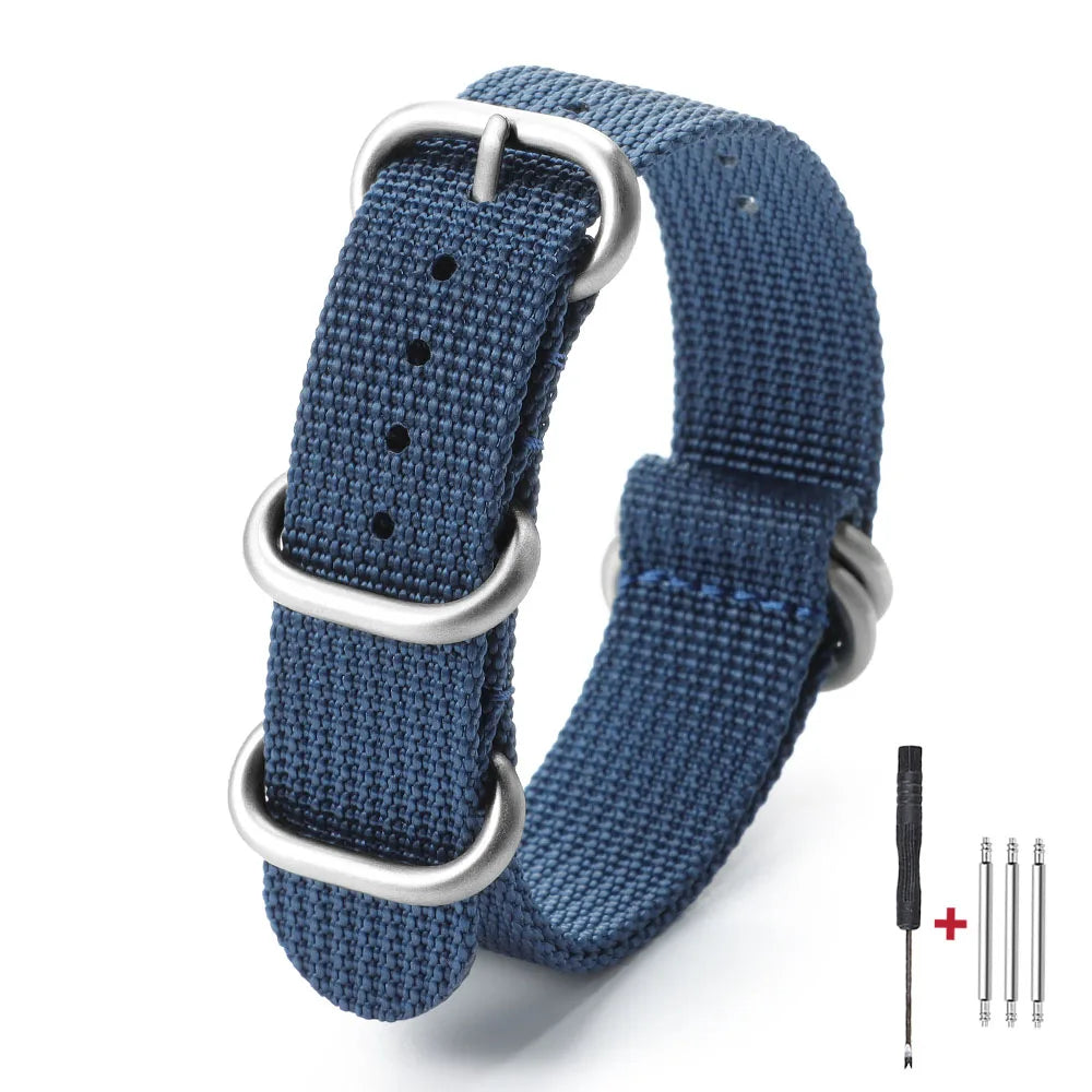 Casual Military Watch Strap, Made of High Quality Nylon, for Omega 18mm 20mm 22mm, for Seiko Army Sports, Replacement Strap