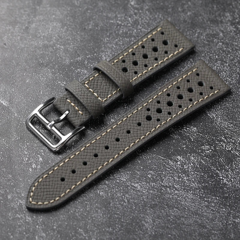Cinturino per orologio da uomo Palm Mars fatto a mano in pelle di vacchetta, vera pelle, stile morbido, primo strato, nero, marrone, grigio, 18mm, 19mm, 20mm, 21mm, 22mm