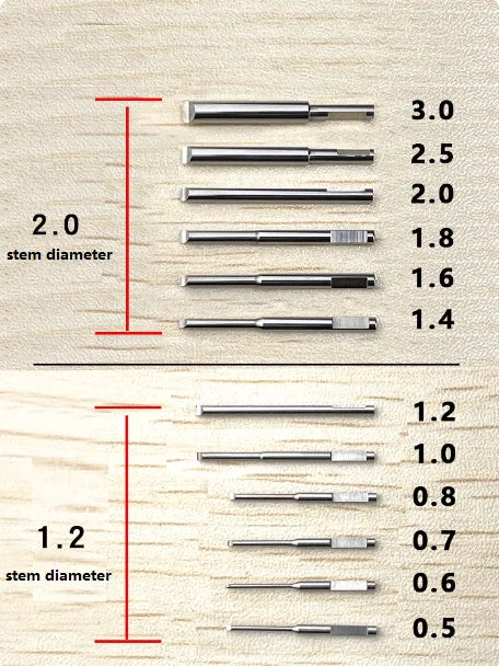 Assortiment de 12 lames en T antidérapantes de rechange, 0.5mm-3.0mm, pour réparation de montres W5430, tournevis uniquement, S5429