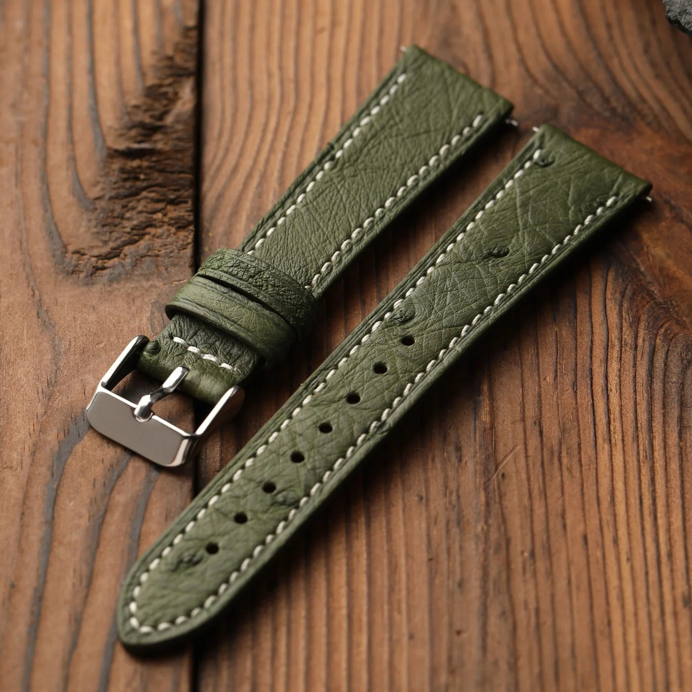 Cinturino in pelle di struzzo fatto a mano, 18 19 20 22 MM, morbido, ultra-sottile, blu, nero, marrone, stile retrò, adatto per orologi vintage