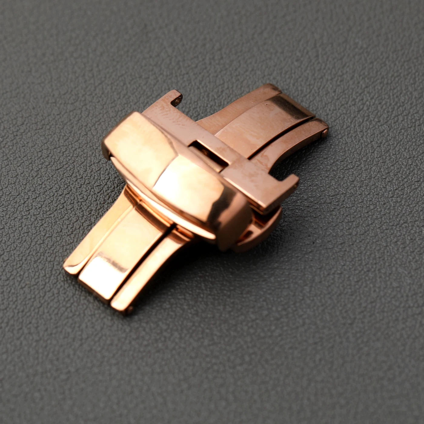316L Stainless Steel Butterfly Buckle, 16 18 20MM Silver Rose Gold, Double Push Leather Strap Buckle, Watch Accessories