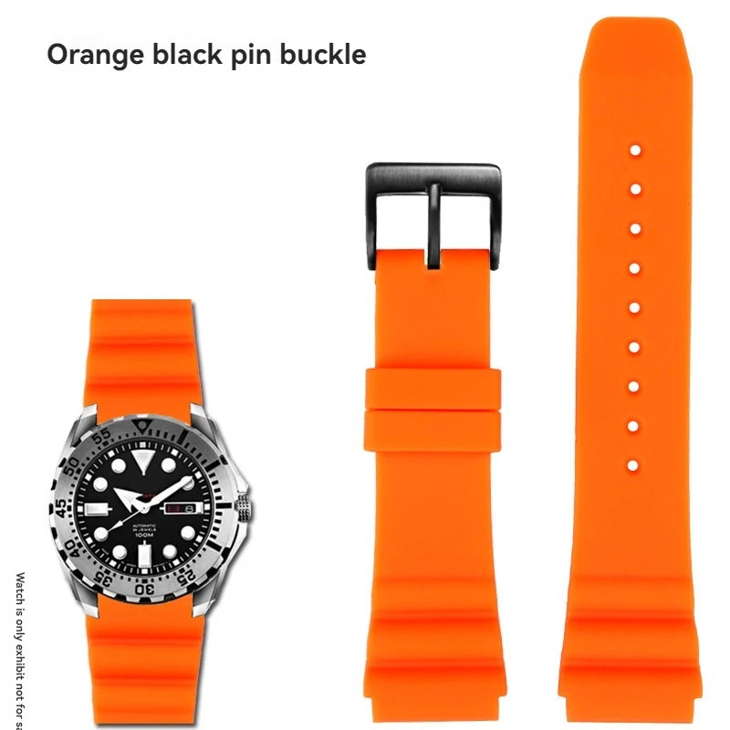 Bracelet en caoutchouc de 22mm pour SEIKO 5 SKX007 SKX009 tortue Mini MM SRPD Monster-noir bleu vert bracelet de montre de plongée bracelet de sport