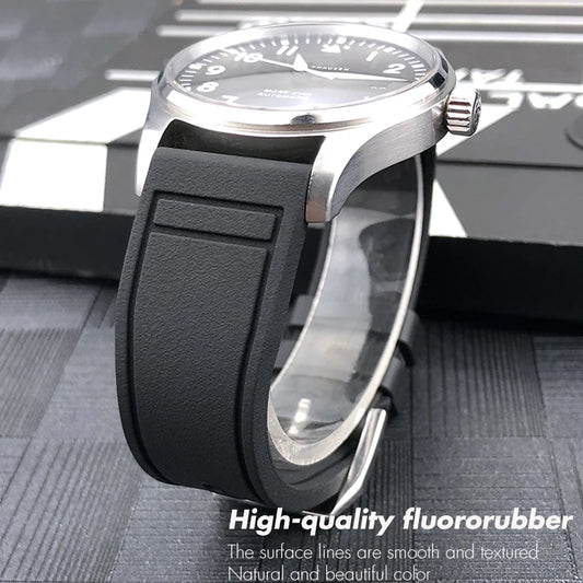 Cinturino per orologio in caucciù fluorurato naturale impermeabile di alta qualità per IWC Big Pilot's TOP GUN 20 mm 21 mm 22 mm FKM