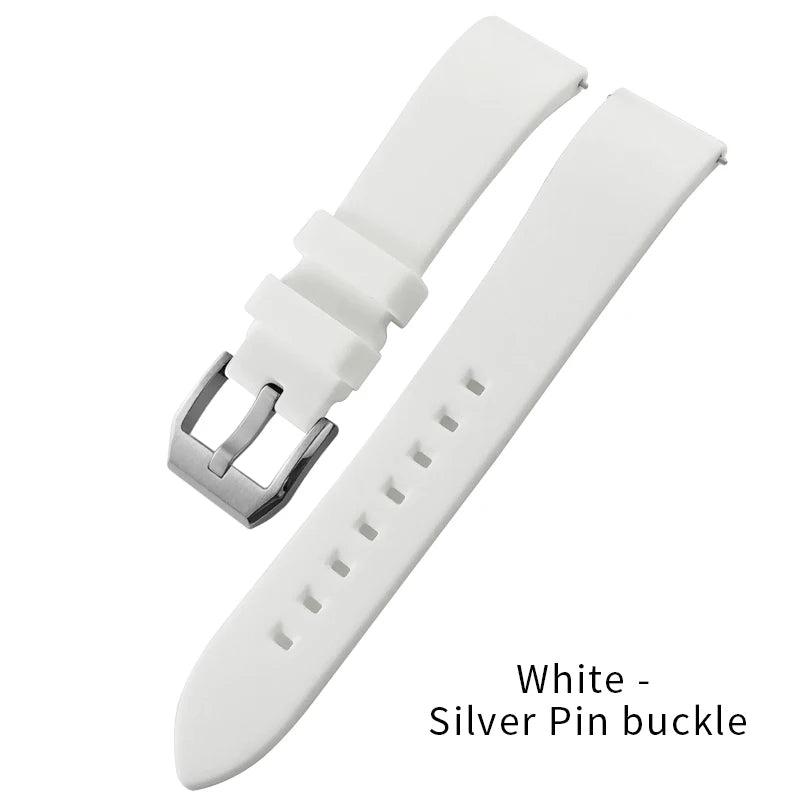 Cinturino per orologio in gomma siliconica impermeabile, 18mm, 20mm, 21mm, a sgancio rapido, fibbia deployante, ricambio per orologio Omega Rolex Huawei