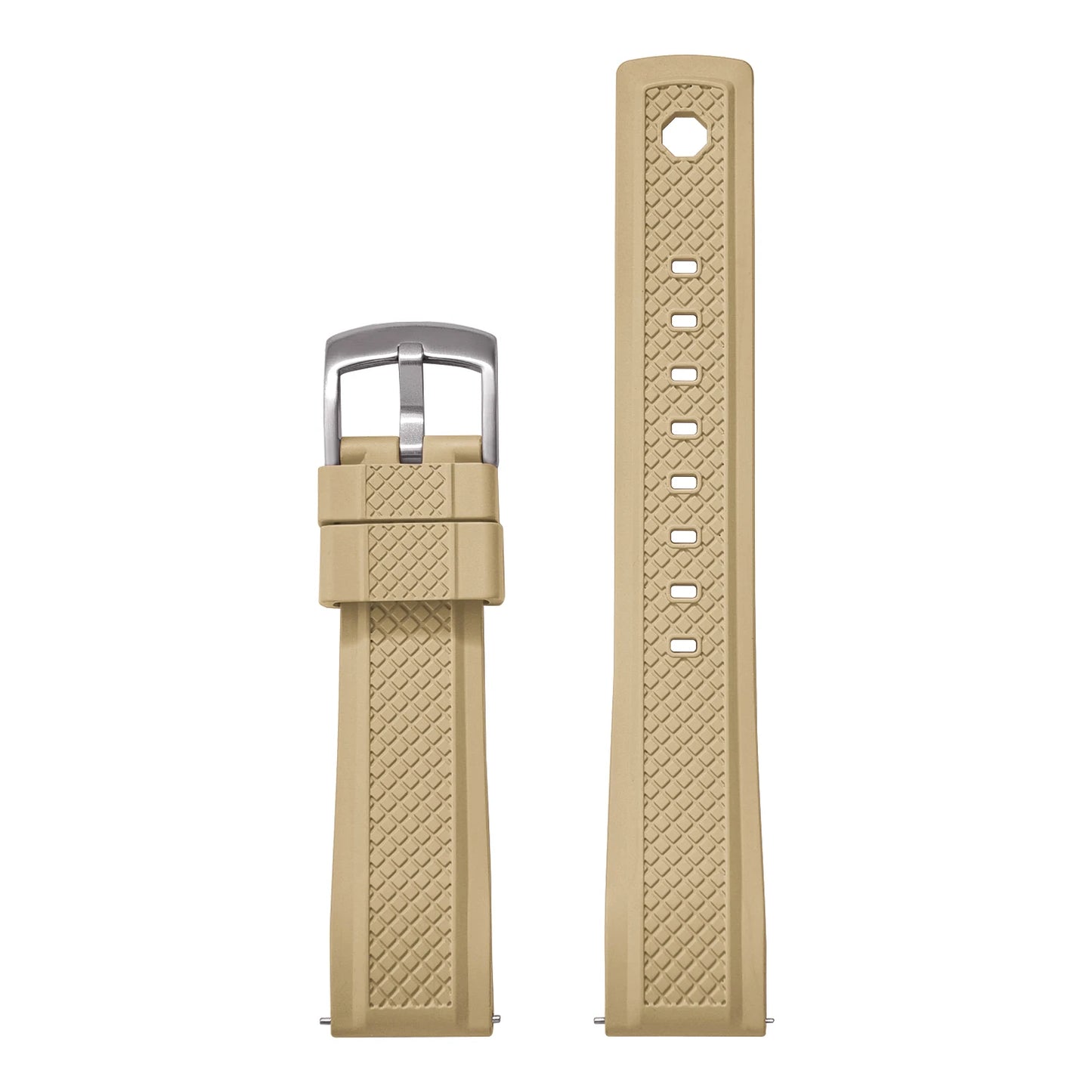 Premium FKM Rubber Watch Band 20mm 22mm with Quick Release Sliding Keeper Strap Waterproof Sport FKM Rubber Watch Straps
