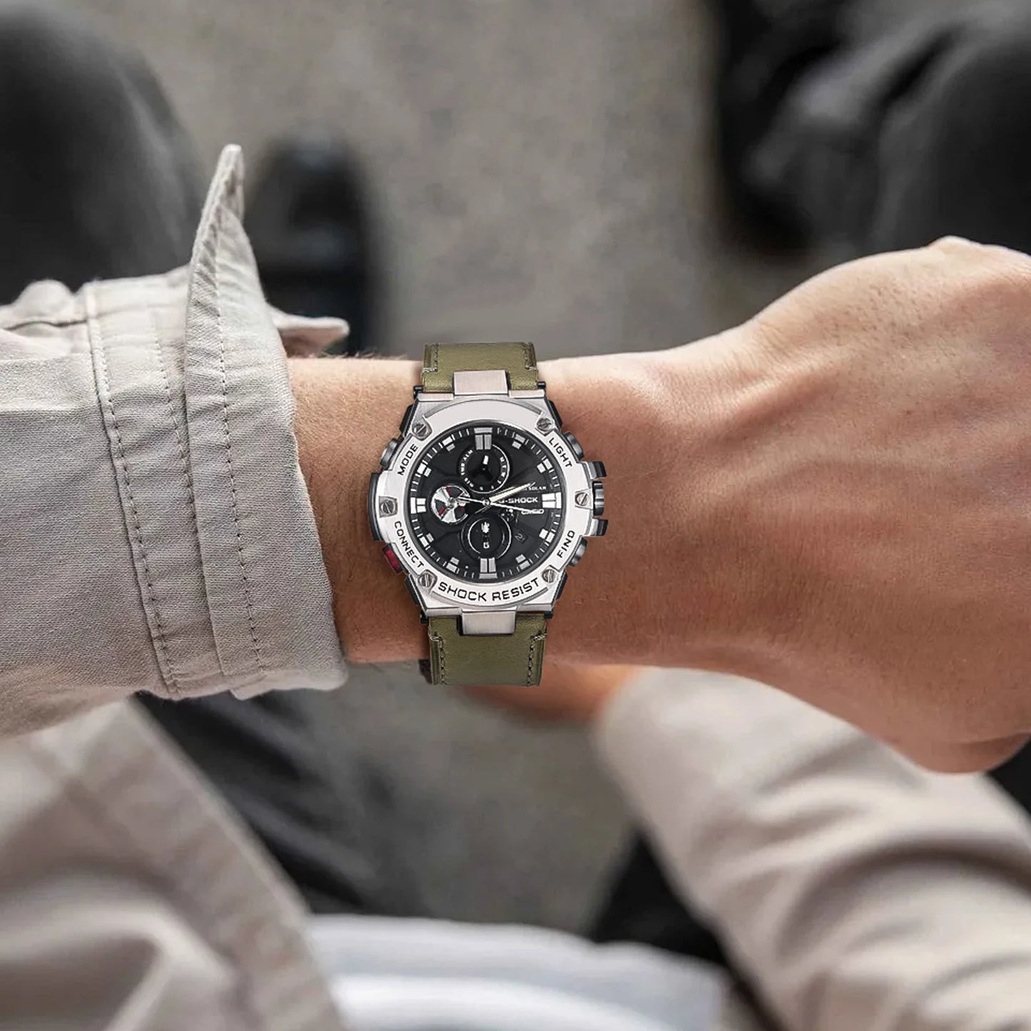 Pour g-shock GST-B100 bracelet de montre véritable Lenther doux à la mode remplacer les bracelets de poignet
