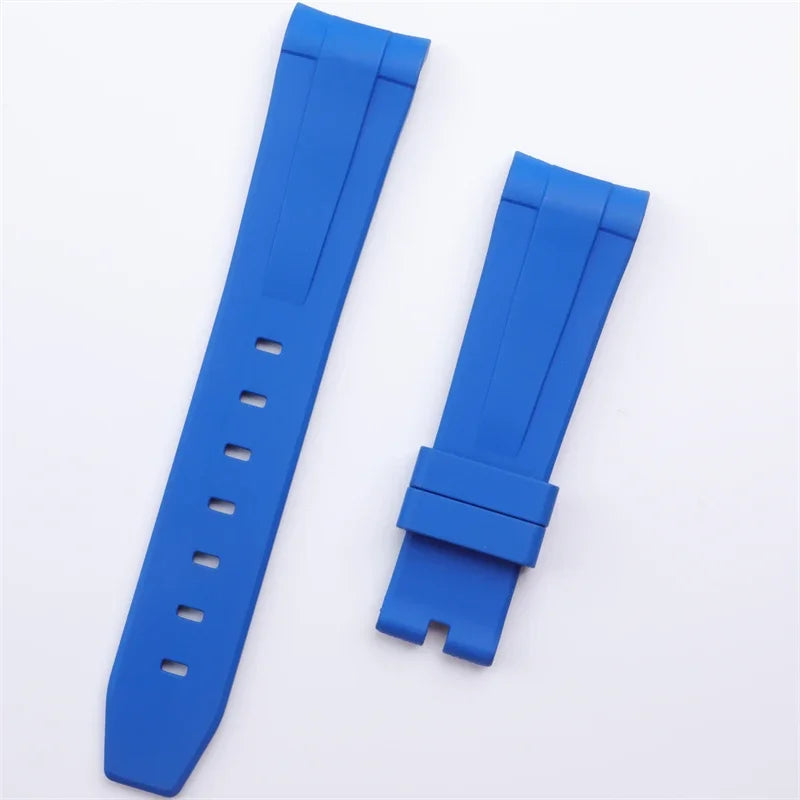 21mm extrémité incurvée doux plongée FKM fluor caoutchouc bracelet de montre accessoires pour bracelet Rolex pour 41mm Submariner Explorer 216570 Ceinture