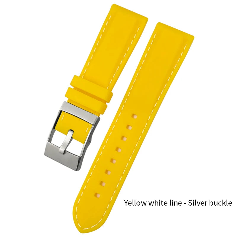 Bracelet de Montre en Caoutchouc de Silicone Souple, Coloré, pour Breitling SEIKO Longines Tudor mol, 20mm 21mm 22mm 23mm 24mm