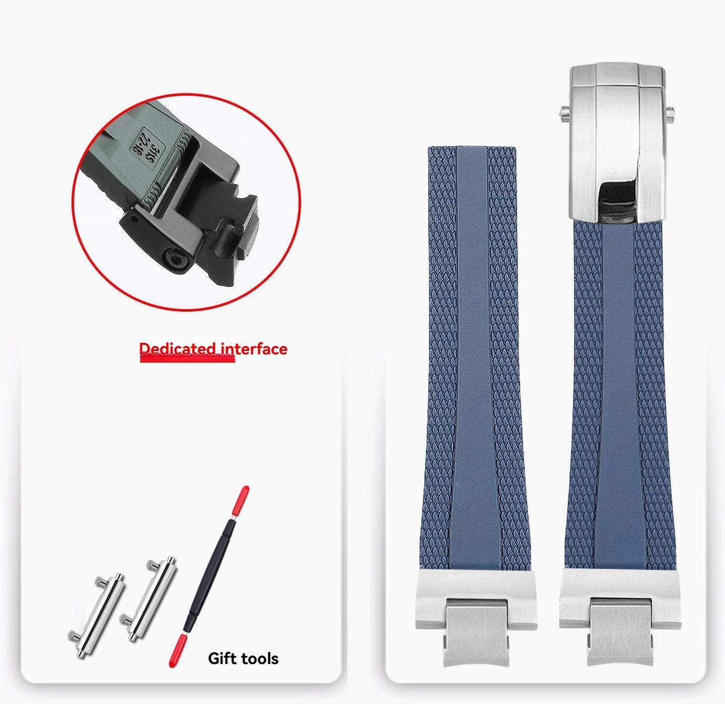 FKM rubber strap for Casio Steel Heart 4th generation 5657 GST-B400, men's quick-release modified fluororubber strap
