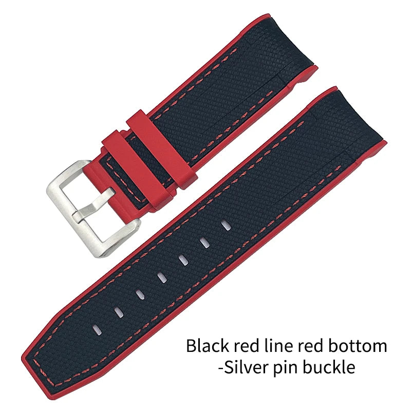 Cinturino per orologio in gomma intrecciata, 23mm 22mm, per Blancpain Fifty Fathoms 5000 5015, nero, blu, in morbido silicone, nuovo