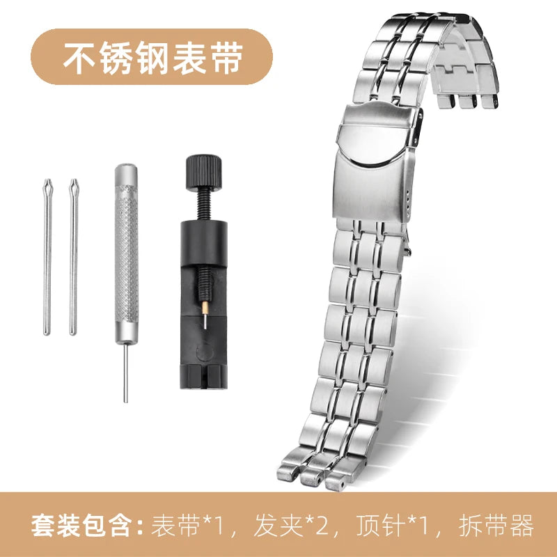 17mm 19mm Black Metal and Steel Bracelet for Men and Women, Ceramic Watch Strap for Swatch YGS749G YCS