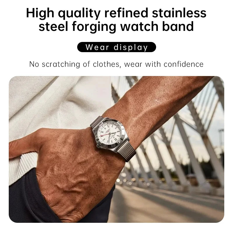 MAIKES 316L Stainless Steel Watch Band for Rolex Omega IWC Breitling 20mm 21mm 22mm Milanese Woven Watch Strap