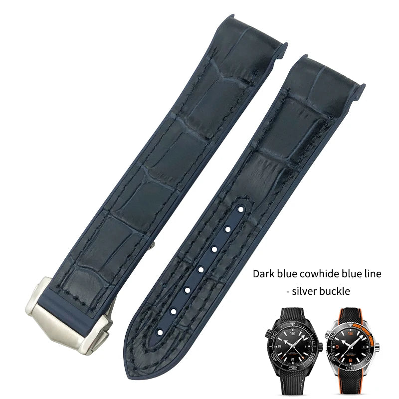 Cinturino per orologio da uomo in gomma nylon, cinturino in silicone, compatibile con Omega Seamaster 300, Moonwatch, Planet Ocean, 20mm, 21mm, 22mm, 19mm