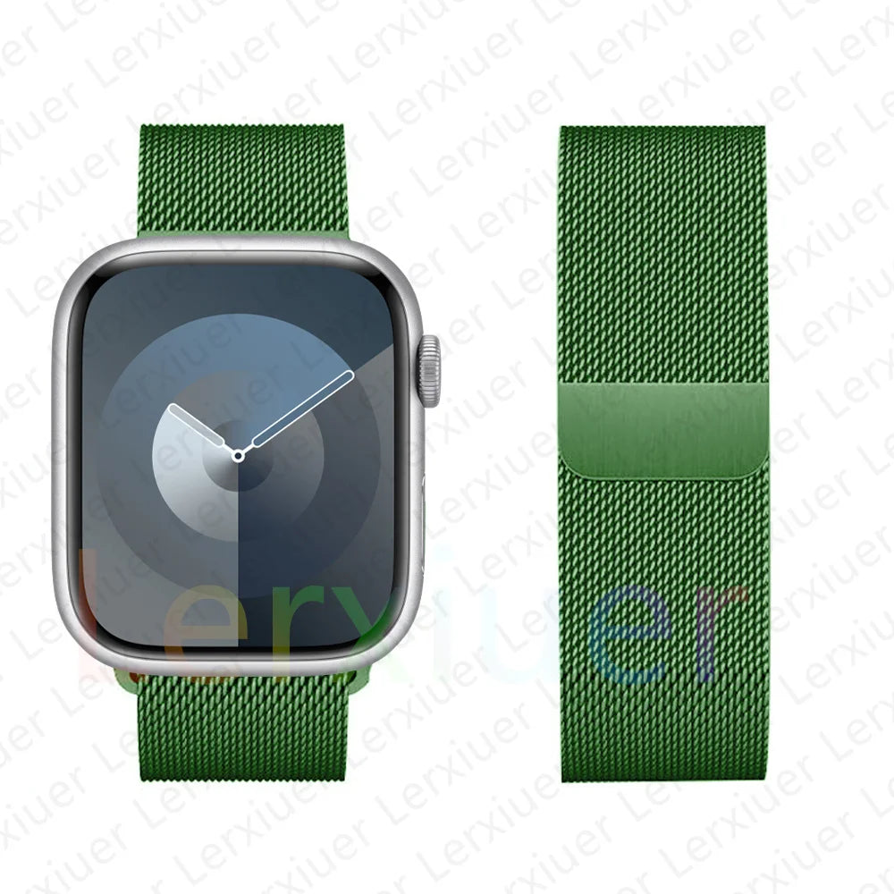 Milanese Loop for Apple Watch Band 46mm 44mm 45mm 40mm 42mm 41mm 38mm 49mm iWatch Bracelet Series 10 Ultra 2 9 8 SE 7 6 5 Bands