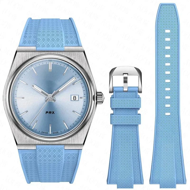 Pour Tissot PRX T137.407/T137.410 Bracelet en Silicone à dégagement rapide Super Player 40mm hommes Bracelet de montre en caoutchouc convexe 12mm