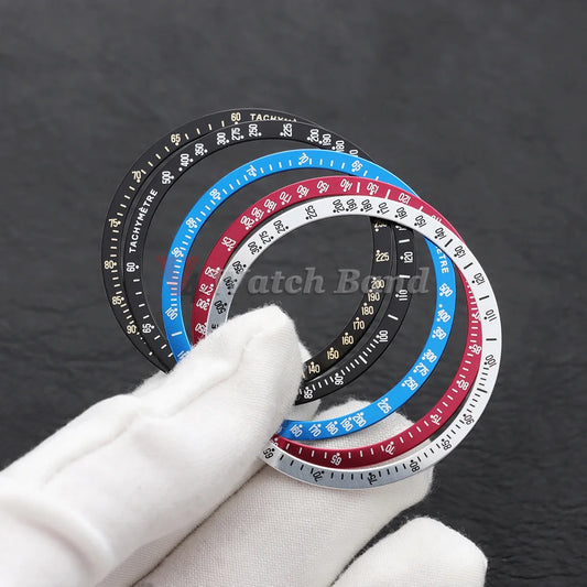 حلقة إطار ساعة من الألومنيوم مقاس 40.5 مم × 35.2 مم لهيكل ساعة Speedmaster VK63، حلقة إطار مقياس سرعة الدوران لساعة Speedmaster