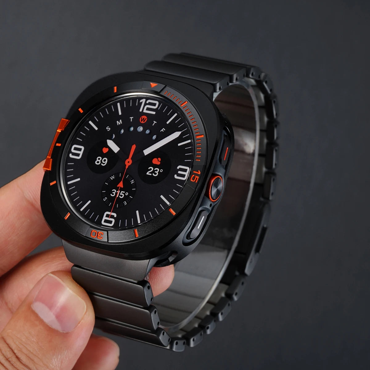 Bracelet magnétique en titane + étui de protection en métal pour Samsung Galaxy Watch Ultra 47 mm pour Galaxy Watch Ultra 47 mm