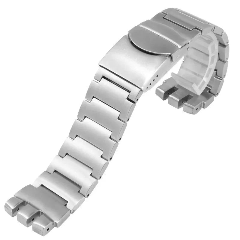 Bracelet de montre en acier inoxydable, solide, 23mm, argent noir, pour Swatch hommes, Irony, grande taille, boucle pliante, accessoires