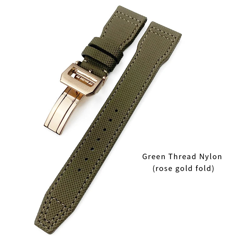 Cinturino per orologio in pelle di vitello e nylon di alta qualità, cinturino per orologio IWC Pilot SPITFIRE MARK 18 Portofino TOP GUN Suffino 77, 20mm 21mm 22mm