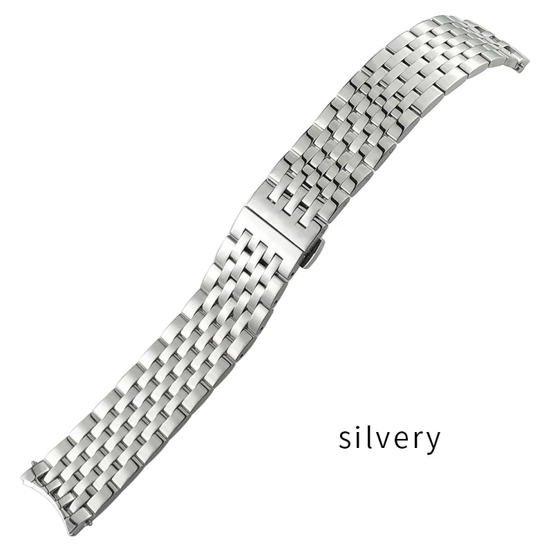 Cinturino per orologio da uomo in acciaio inossidabile, estremità curva solida, bracciale in metallo per Tissot T063, T063610, T063617, 20 mm