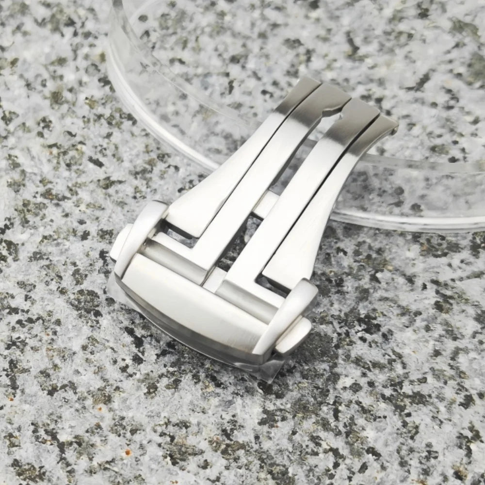 Cinturino Web da 20 mm adatto alla cassa Omega Seamaster NH35, in acciaio inossidabile 904L, fibbia ad ardiglione, argento