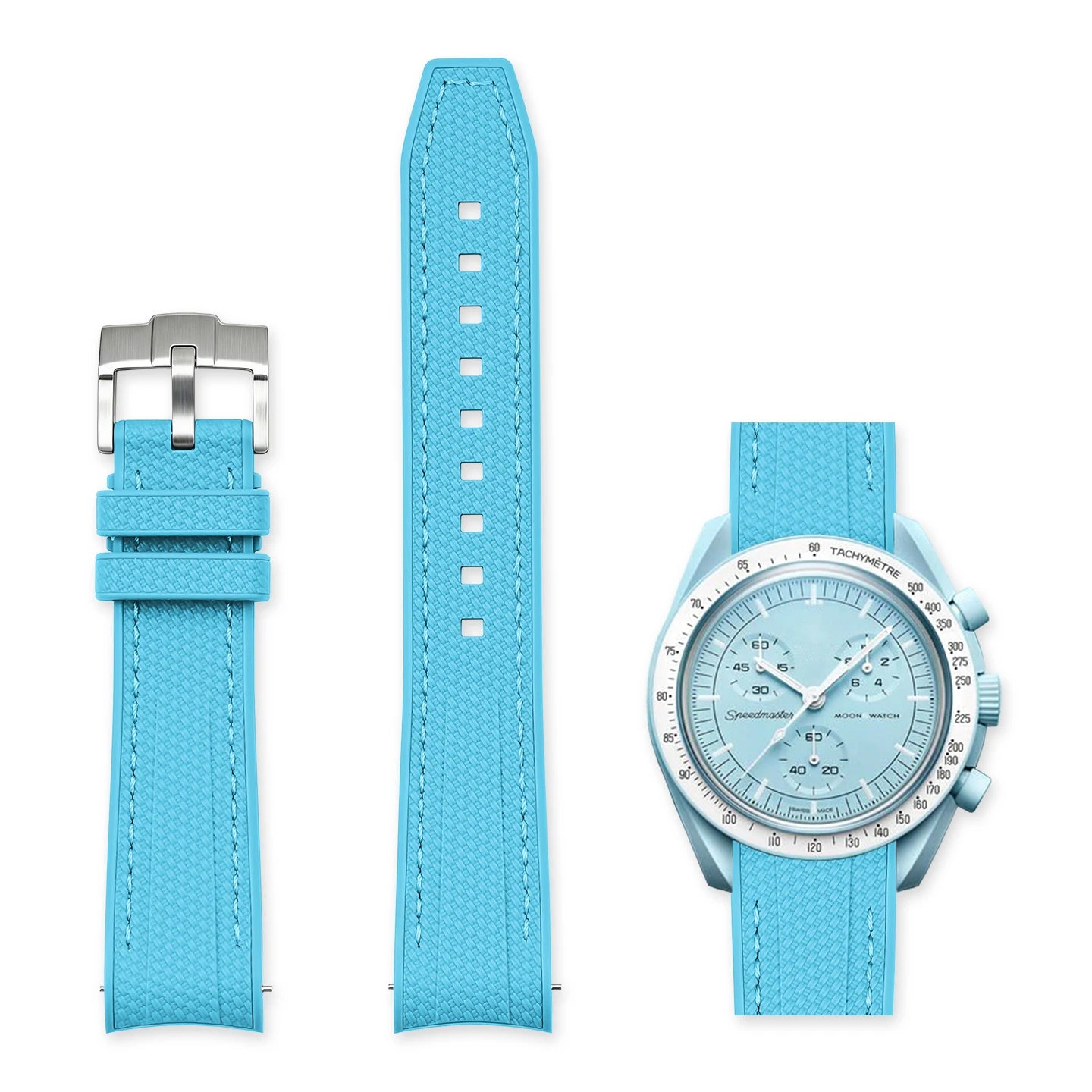 Quick Release Watch Strap for Omega x Swatch, 20mm Curved Watch Band, Speedmaster MoonSwatch Planet Snoopy, Rubber Strap